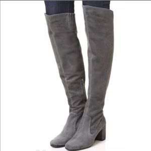 VINCE Blythe Grey Over the Knee Suede Boots